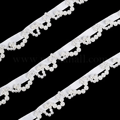 2 ярд полиэстера с пластиковыми бусинами-кисточками в виде искусственных жемчужин OCOR-GF0005-09B