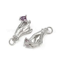 Латунные микро проложить кубического циркония подвески KK-C093-01B-P