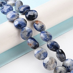 Натуральное синее пятно нитки из бисера яшмы G-K357-B14-01