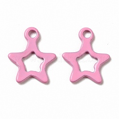 スプレー塗装された201ステンレススチールチャーム  スターのチャーム  ミックスカラー  10.5x9x1mm  穴：1.2mm&nbsp;STAS-G304-29