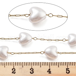Handgefertigte Herz-ABS-Imitationsperlenketten&nbsp;CHS-P019-09C-G