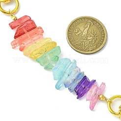 Gefärbte bunte natürliche Quarzkristall Chakra Prisma Link Tasche Extender Ketten&nbsp;FIND-JF00144