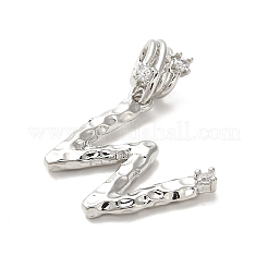 Реечное покрытие латунь микро паве кубический цирконий европейские подвески с подвесками KK-L210-015P-W