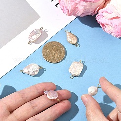 6 шт. подвески-коннекторы из натурального барочного жемчуга Кеши&nbsp;HJEW-YW00290