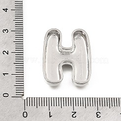 真鍮のスライドチャーム  文字L  ステンレス鋼色  文字h  25x20.5x5.5mm  穴：11x2mm&nbsp;KK-Z163-01P-H