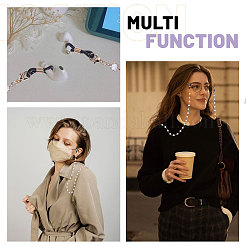 Ремешок на шею для очков из цепочек со стразами и сплавом&nbsp;AJEW-WH0609-307KCG