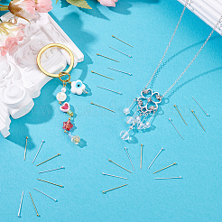 60 шт. 2 цвета 925 булавки с шарообразной головкой из стерлингового серебра STER-PH0003-17