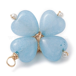 Подвески из синтетического гематита цвета аквамарина&nbsp;PALLOY-JF02947-03