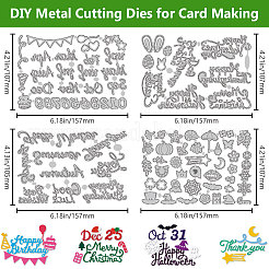 4 pz. stencil per fustelle in acciaio al carbonio a tema festival&nbsp;DIY-WH0309-3465