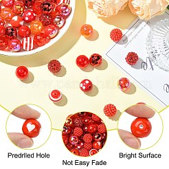 100шт 13 стиля непрозрачные акриловые бусины&nbsp;SACR-CJ0001-83