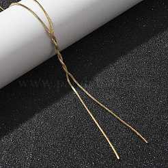 304 нержавеющая сталь плоская змейка y ожерелья для женщин&nbsp;NJEW-R011-03G