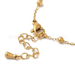 Летние пляжные самородки натуральный амазонит и ионное покрытие (IP) 304 браслеты с подвесками из нержавеющей стали для женщин и мужчин BJEW-P326-05F-G