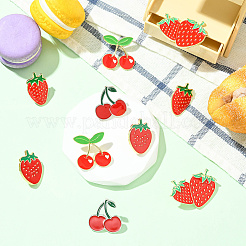 10 шт. 5 стиля эмалевых значков с изображением клубники и вишни JEWB-SC0001-76