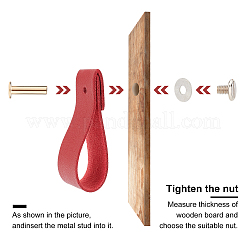 Tirador de tirador de manija de gabinete de cuero de imitación&nbsp;DIY-WH0258-80D