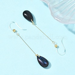 Серьги-подвески из нержавеющей стали 304 с гальваническим покрытием из смолы EJEW-Z129-06G-02