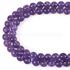 1 нить круглых бусин из натурального аметиста G-TA0002-47