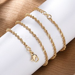 Ожерелье из латунных сингапурских цепей для женщин&nbsp;X-NJEW-P265-27G