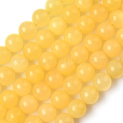 Естественный желтый нефритовый шарик нити G-K121-01-8mm