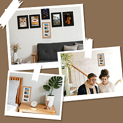 1 support pour cadre photo rectangulaire en bois&nbsp;DJEW-CP0001-47B