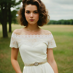 5 ярд полиэстеровой цветочной кружевной ткани для отделки OCOR-MA0001-25B