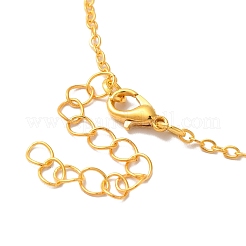 Красочное сердце со стразами и ожерельем-пандантом в виде единорога с цепочками-кабелями&nbsp;LS-NJEW-K246-01G