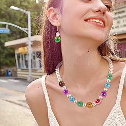 18 шт. 9-х цветные стеклянные бусины с эмалированным покрытием&nbsp;LAMP-TA0001-93