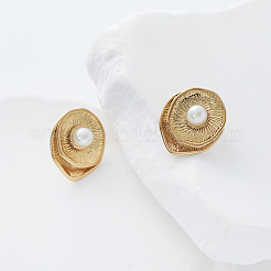 Pendientes ovalados de acero inoxidable 304&nbsp;KJ0760