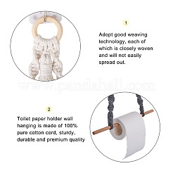 3 ensemble de 3 supports muraux de toilettes en corde tissée à la main&nbsp;HJEW-CF0001-06