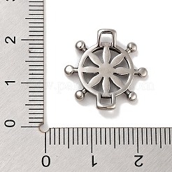レトロ 304 ステンレススチール ヘルムリンク  レザーコードブレスレット作り用  アンティークシルバー  19x18.5x3mm  穴：2.4x2.4mm&nbsp;STAS-L274-012AS-01