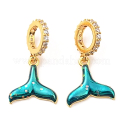 Подвески из настоящей 18-каратной позолоченной латуни с микропаве и кубическим цирконием&nbsp;KK-M247-22G