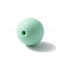 シリコンビーズ  ラウンド  アクアマリン  15mm  穴：2mm&nbsp;SIL-TAC0003-04B-13