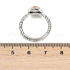 12 шт. кольца из натуральной красной яшмы RJEW-Z087-01AS