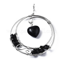 Природные обсидиана большие кулоны&nbsp;G-Q997-001B