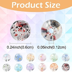 720 Stück 12 Farben Backfarbe transparente Glasperlen&nbsp;DGLA-YW0001-62
