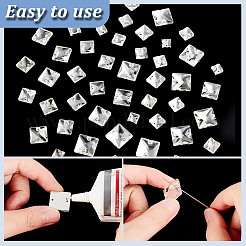 75 шт. 5 стиля квадратной формы пришивные стразы GLAA-GA0001-60A