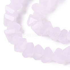 ジェイド風ガラスビーズ連売り  三角形  多面カット  ミスティローズ  2~2.5x3.5~4x3.5~4mm  穴：0.8~0.9mm  約126~132個/連  13.78~14.96インチ（35~38cm）&nbsp;GLAA-N020-3mm-03