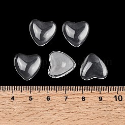 透明なガラスのハートカボション  透明  16x16x5~5.5mm&nbsp;GGLA-R021-16mm