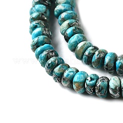 Синтетические серебряные нити бирюзовых бусин G-L617-E03-2x4mm