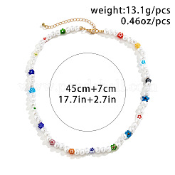 Хип-хоп стеклянные ожерелья из искусственного жемчуга&nbsp;FS-WGB52AB-01