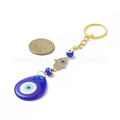 Сердце/рука хамса/капля/плоский круглый брелок с подвеской лэмпворк с дурным глазом KEYC-JKC00439