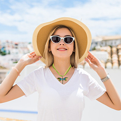 6 шт. 6-цветный комплект ожерелий с подвеской в виде бабочки из сплава и эмали со стразами&nbsp;NJEW-FI0001-06