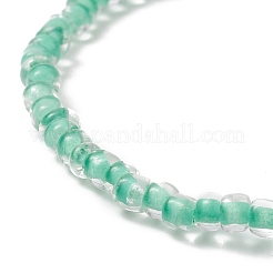 7 pièces 7 couleur bonbon couleur verre graine perlée bracelets de cheville extensibles ensemble pour les femmes&nbsp;AJEW-AN00530