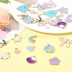 30шт 15 стиля подвески из сплава с эмалью&nbsp;ENAM-FS0003-36