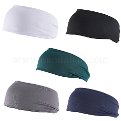 5 шт. эластичные повязки для головы для упражнений из пряжи 5% полиэстера и 95% спандекса двух цветов&nbsp;OHAR-CY0001-12