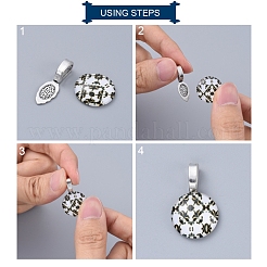 Pendente bail piatto in lega stile tibetano &nbsp;X-TIBEP-1124-AS-LF