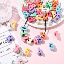 50 Stück 10 Stile undurchsichtige UV-beschichtete Acrylperlen&nbsp;PACR-CJ0001-49