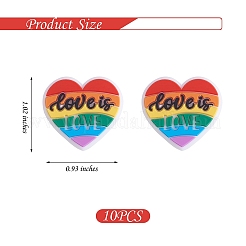 10шт разноцветные силиконовые бусины с надписью «любовь» JX655A