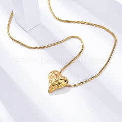 Цепочки-змейки из текстурированной нержавеющей стали 304 с подвеской в виде сердца NJEW-U026-11G