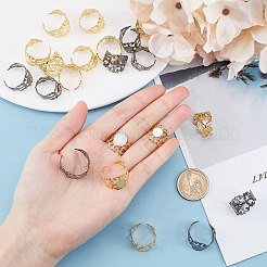 Латунные филигрань кольцо черенки&nbsp;KK-AR0001-61