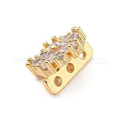 Fleur en laiton pavé de zircons cubiques transparents&nbsp;ZIRC-R021-01D-G